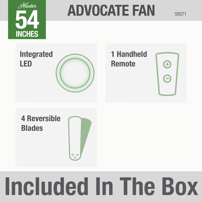 Advocate 54" Ceiling Fan-Fans-Hunter-Lighting Design Store