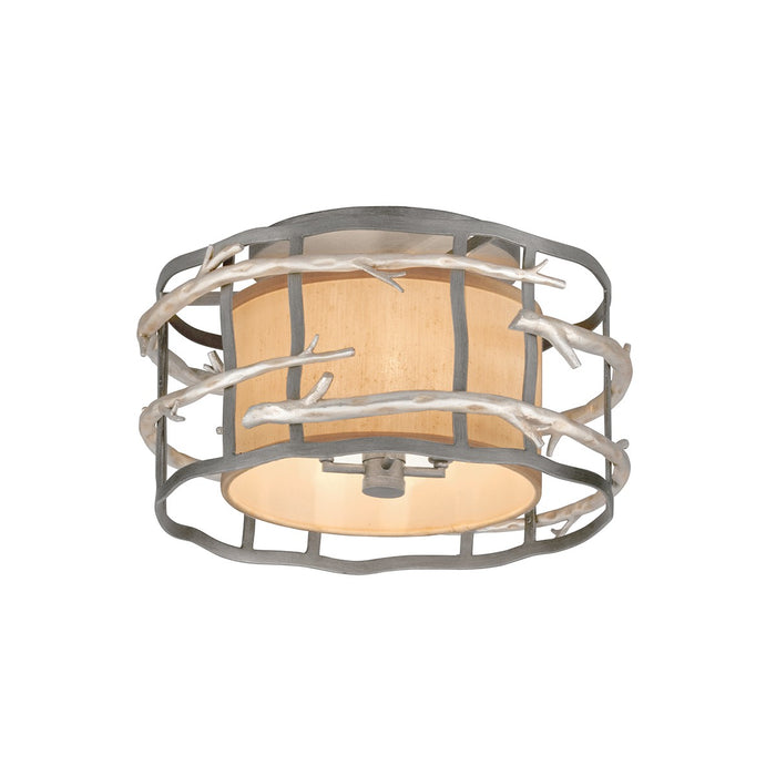 Troy Lighting - C2881-GRA/WSL - Four Light Flush Mount - Adirondack - Graphite And Silver Leaf