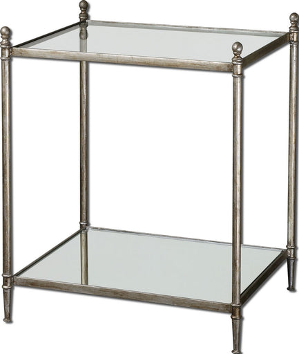 Gannon End Table Antiqued silver leaf