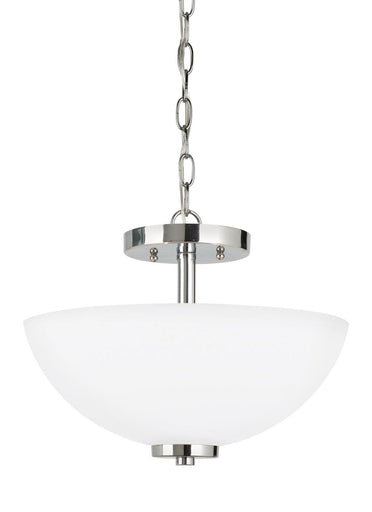 Oslo Two Light Semi-Flush Convertible Pendant Chrome