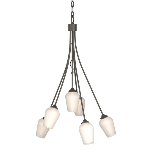 Flora Six Light Chandelier Dark Smoke