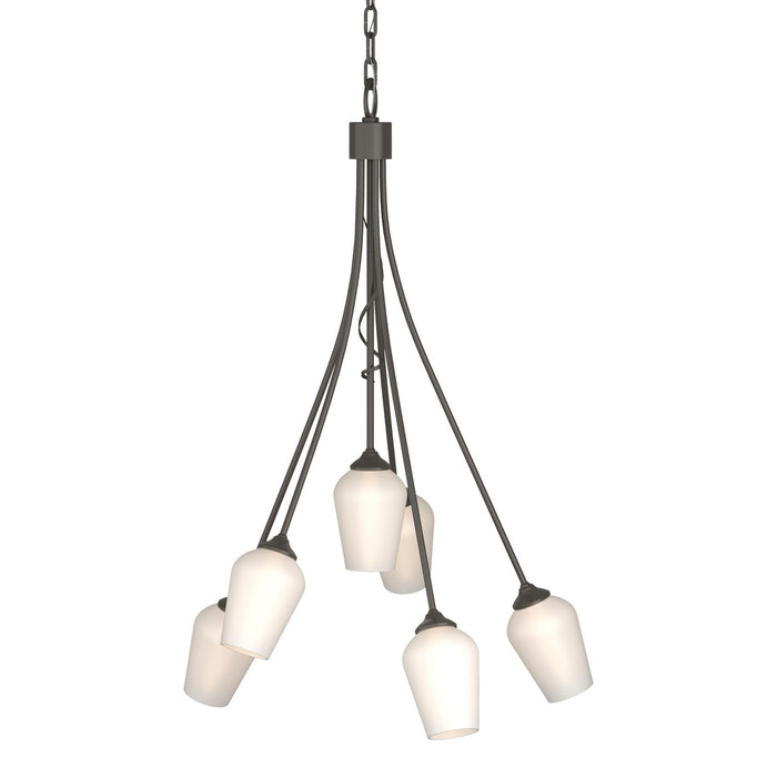 Hubbardton Forge - 103043-SKT-07-GG0303 - Six Light Chandelier - Flora - Dark Smoke