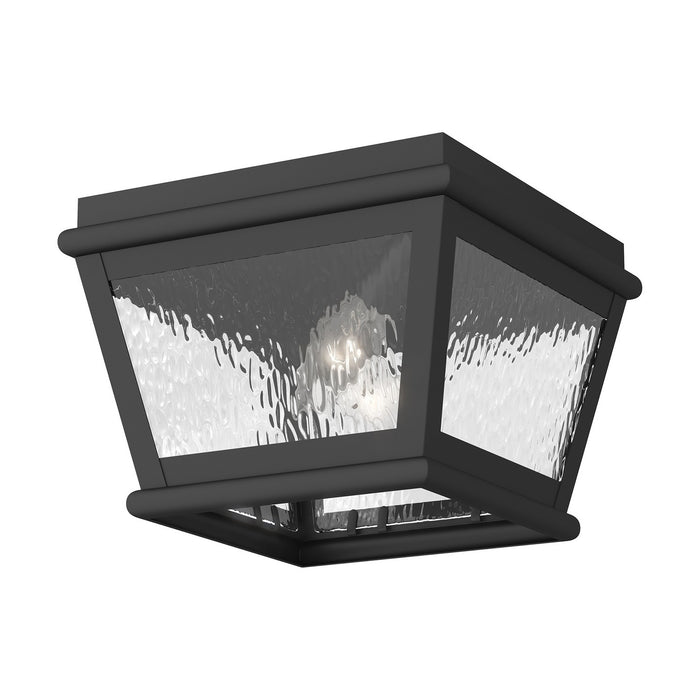 Livex Lighting - 2611-04 - Two Light Outdoor Ceiling Mount - Exeter - Black