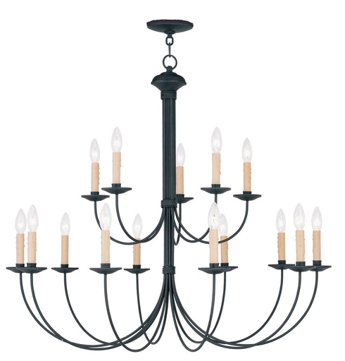 Heritage 15 Light Chandelier Black