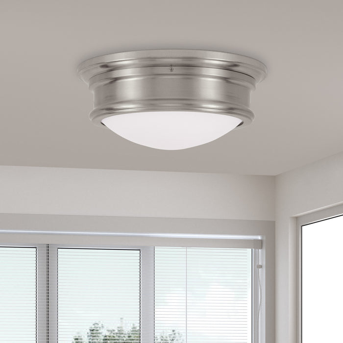 Livex Lighting - 7342-91 - Two Light Ceiling Mount - Astor - Brushed Nickel