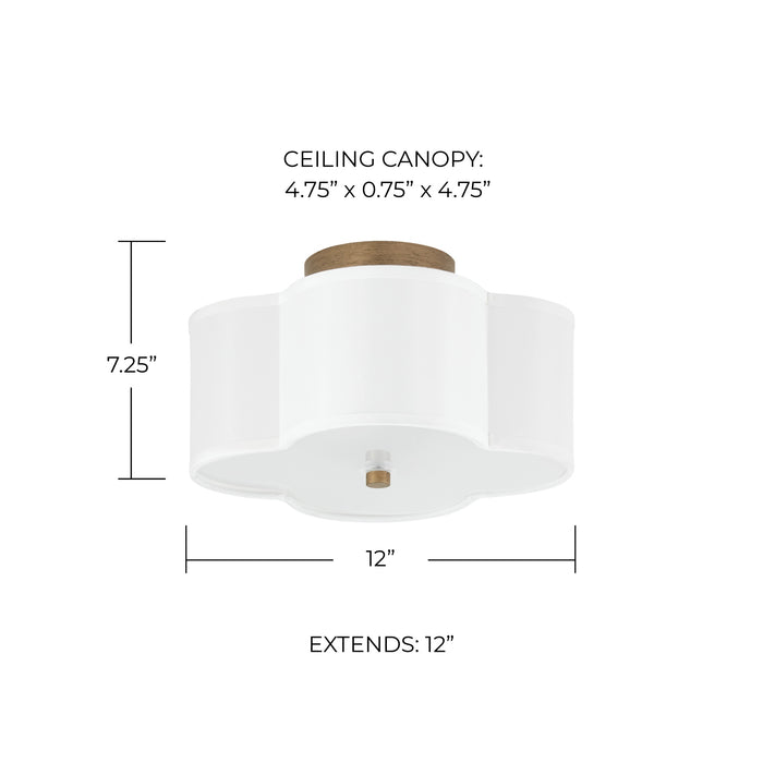 Quinn Two Light Semi Flush Mount Brushed Gold-Semi-Flush Mts.-Capital Lighting-Lighting Design Store