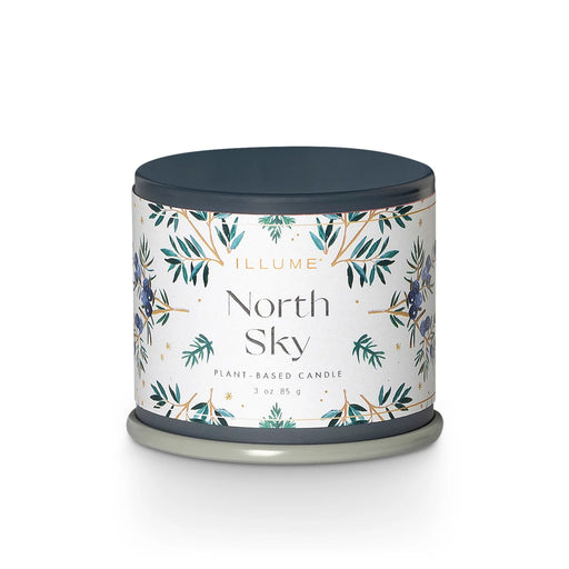 Illume North Sky Demi Vanity Tin Candle, Blue and White