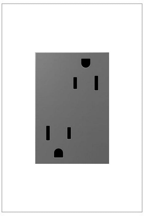 Legrand - ARTR153M4 - Tamper-Resistant Outlet, Plus Size - Adorne - Magnesium