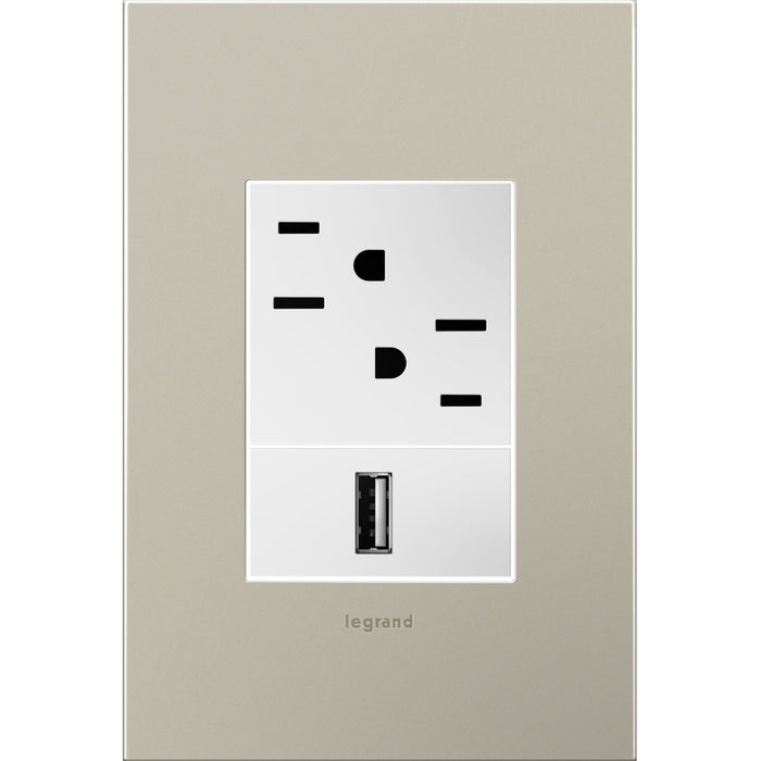 Legrand - AWC1G3SN4 - Wall Plate - Adorne - Satin Nickel