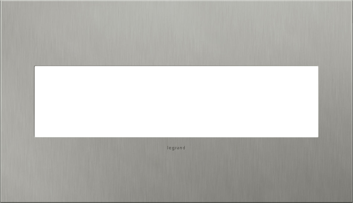 Legrand - AWC4GBS4 - Wall Plate - Adorne - Brushed Stainless Steel