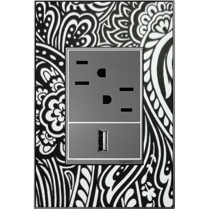 Legrand - AWM1G3M4 - Gang Wall Plate - Adorne - Magnesium