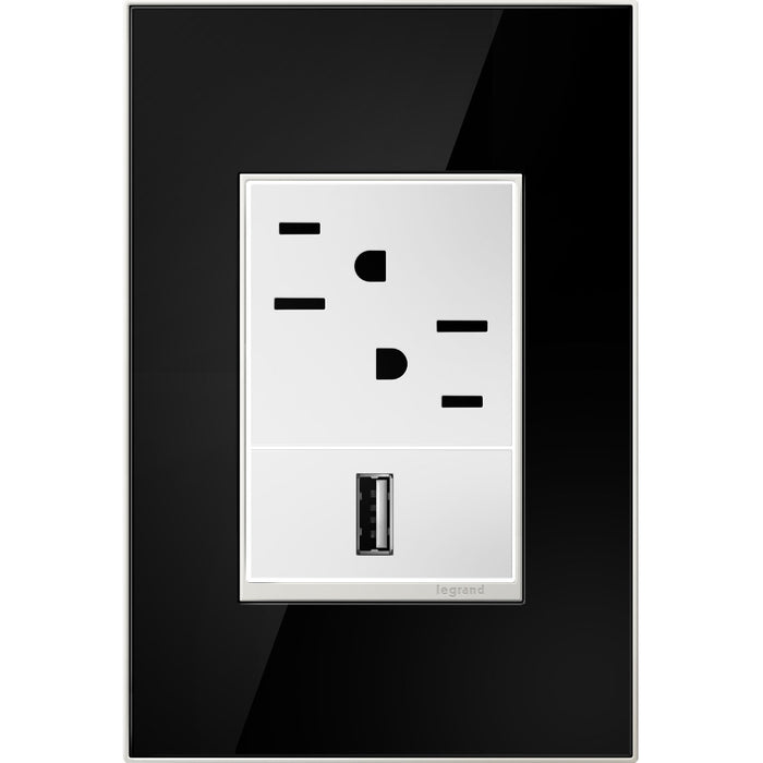 Legrand - AWM1G3MB4 - Gang Wall Plate - Adorne - Mirror Black