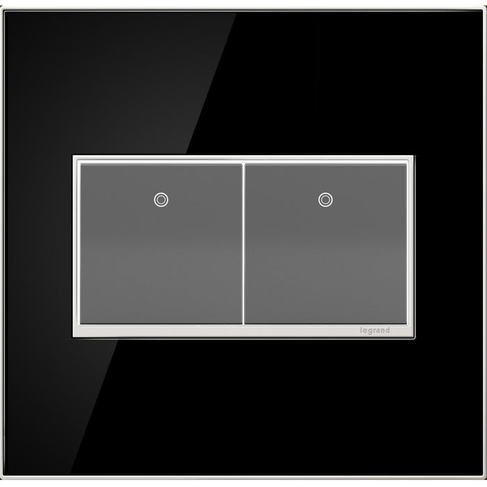 Legrand - AWM2GMB4 - Gang Wall Plate - Adorne - Mirror Black