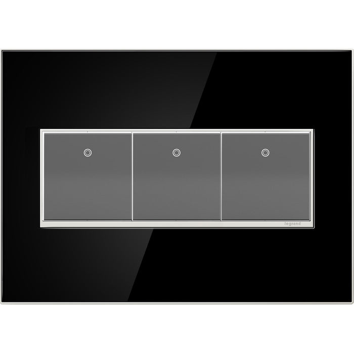 Legrand - AWM3GMB4 - Gang Wall Plate - Adorne - Mirror Black