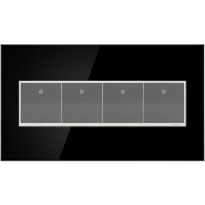 Legrand - AWM4GMB4 - Gang Wall Plate - Adorne - Mirror Black