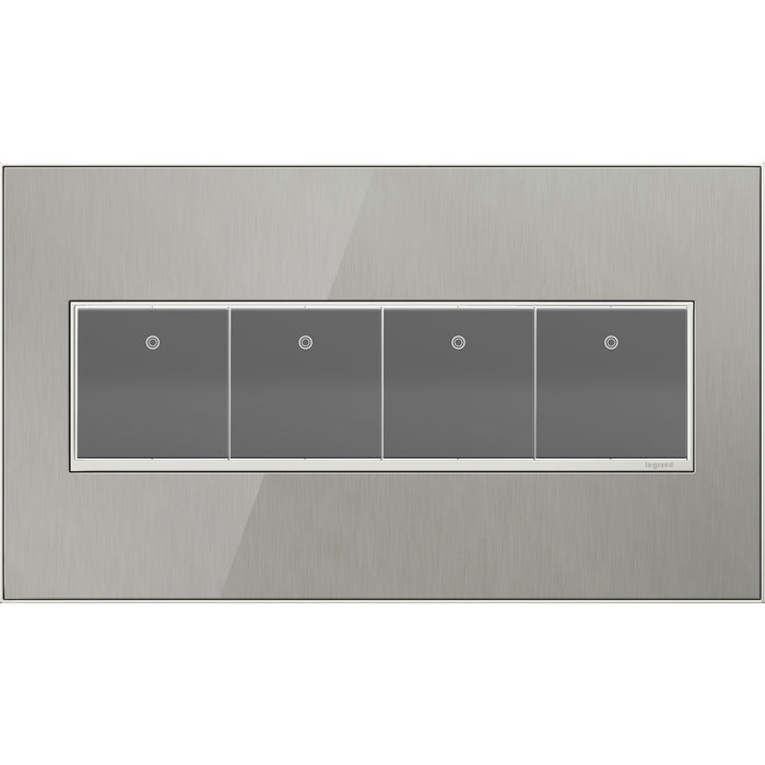 Legrand - AWM4GMS4 - Gang Wall Plate - Adorne - Brushed Stainless