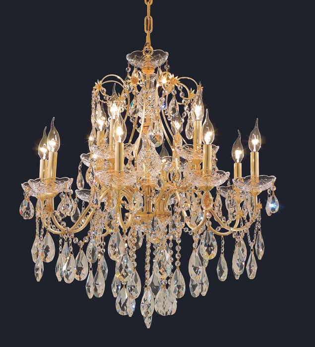 St. Francis 12 Light Chandelier Gold-Mid. Chandeliers-Elegant Lighting-Lighting Design Store