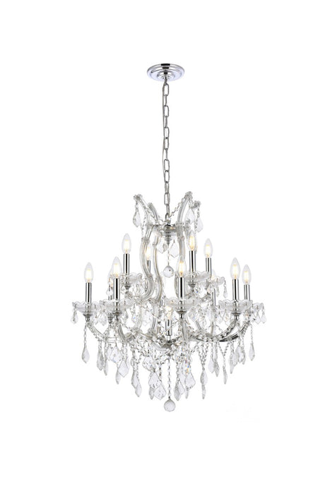Maria Theresa 13 Light Chandelier Chrome-Mid. Chandeliers-Elegant Lighting-Lighting Design Store