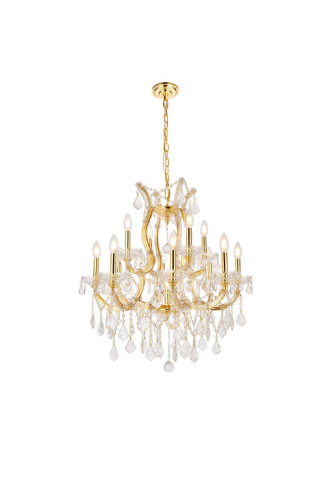 Maria Theresa 13 Light Chandelier Gold-Mid. Chandeliers-Elegant Lighting-Lighting Design Store