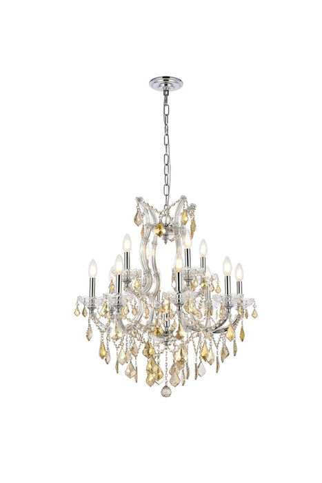 Maria Theresa 19 light Chandelier Golden Teak-Mid. Chandeliers-Elegant Lighting-Lighting Design Store