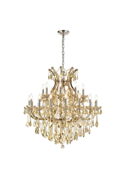Maria Theresa 24 Light Chandelier Golden Teak-Mid. Chandeliers-Elegant Lighting-Lighting Design Store