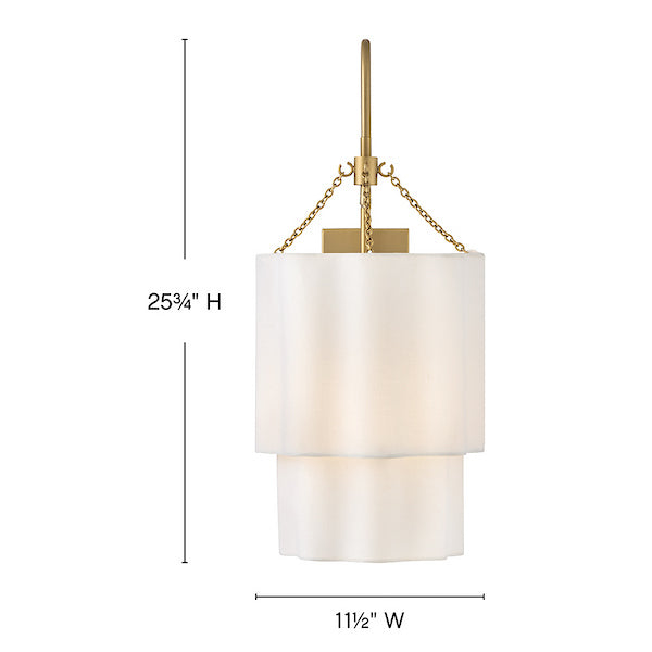 Gwen LED Wall Sconce Lacquered Brass-Sconces-Hinkley-Lighting Design Store