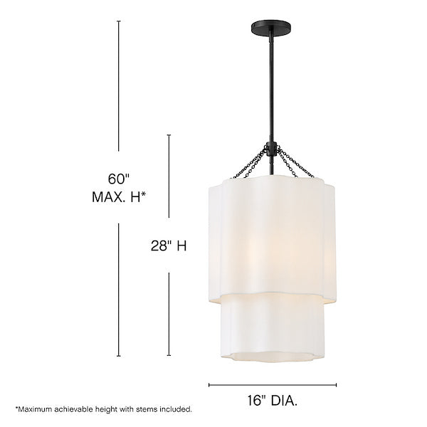 Gwen LED Pendant Black-Pendants-Hinkley-Lighting Design Store