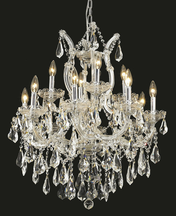 Maria Theresa 13 Light Chandelier Chrome-Mid. Chandeliers-Elegant Lighting-Lighting Design Store