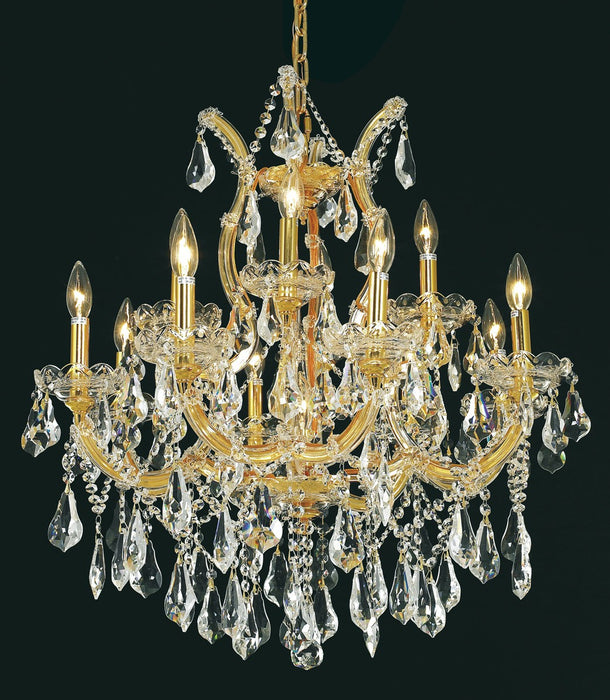 Maria Theresa 13 Light Chandelier Gold-Mid. Chandeliers-Elegant Lighting-Lighting Design Store