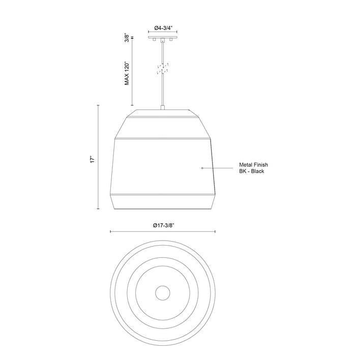 Sedona One Light Pendant Black-Pendants-Kuzco Lighting-Lighting Design Store