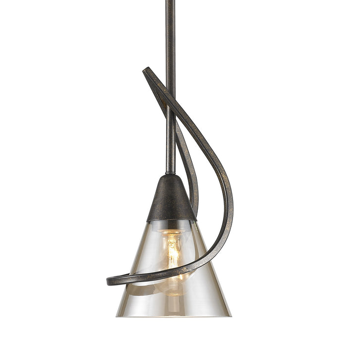 Golden - 1648-M1L BUS - One Light Mini Pendant - Olympia - Burnt Sienna