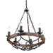 Golden - 1821-6 BI - Six Light Chandelier - Madera - Black Iron