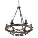 Golden - 1821-6 BI - Six Light Chandelier - Madera - Black Iron