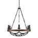 Golden - 1821-6 BI - Six Light Chandelier - Madera - Black Iron