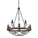 Golden - 1821-9 BI - Nine Light Chandelier - Madera - Black Iron