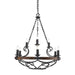 Golden - 1821-9 BI - Nine Light Chandelier - Madera - Black Iron