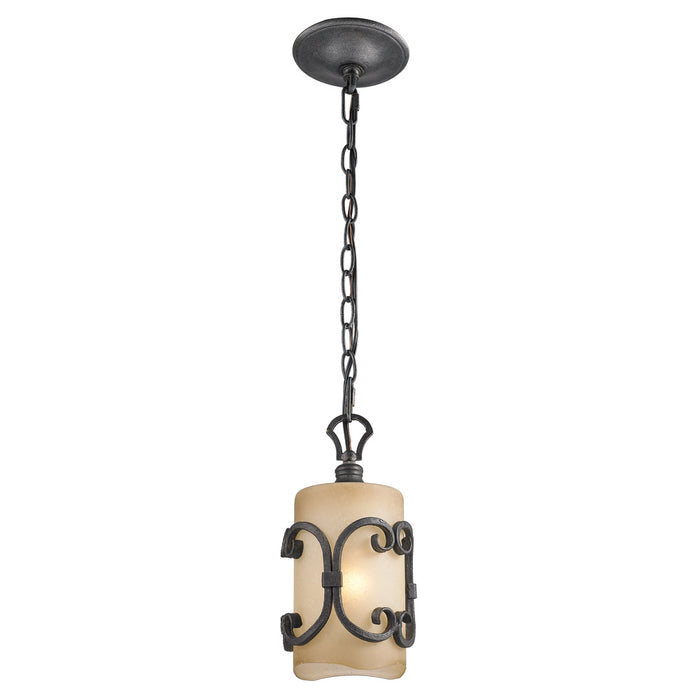 Golden - 1821-M1L BI - One Light Mini Pendant - Madera - Black Iron