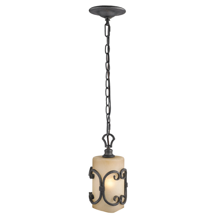 Golden - 1821-M1L BI - One Light Mini Pendant - Madera - Black Iron