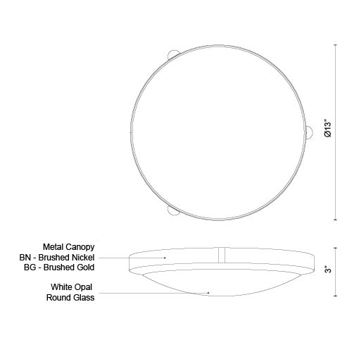Floyd LED Flush Mount Brushed Gold-Flush Mounts-Kuzco Lighting-Lighting Design Store