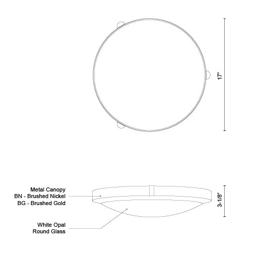 Floyd LED Flush Mount Brushed Nickel-Flush Mounts-Kuzco Lighting-Lighting Design Store
