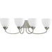 Progress Lighting - P2928-09 - Four Light Bath Bracket - Heart - Brushed Nickel