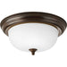 Progress Lighting - P3925-20ET - Two Light Flush Mount - Dome Glass - Etched - Antique Bronze