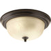 Progress Lighting - P3925-20EUL - Two Light Flush Mount - Dome Glass - Etched - Antique Bronze
