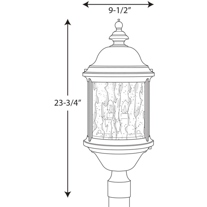 Progress Lighting - P5450-20 - Three Light Post Lantern - Ashmore - Antique Bronze