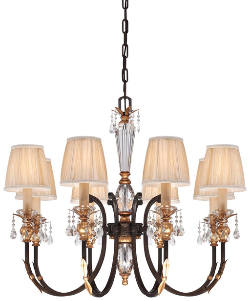 Metropolitan - N6648-258B - Eight Light Chandelier - Bella Cristallo - French Bronze With Gold Leaf Highlights