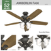 Amberlin 52" Ceiling Fan-Fans-Hunter-Lighting Design Store