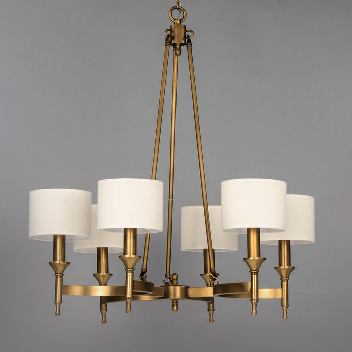 Maxim - 22375OMNAB - Six Light Chandelier - Fairmont - Natural Aged Brass
