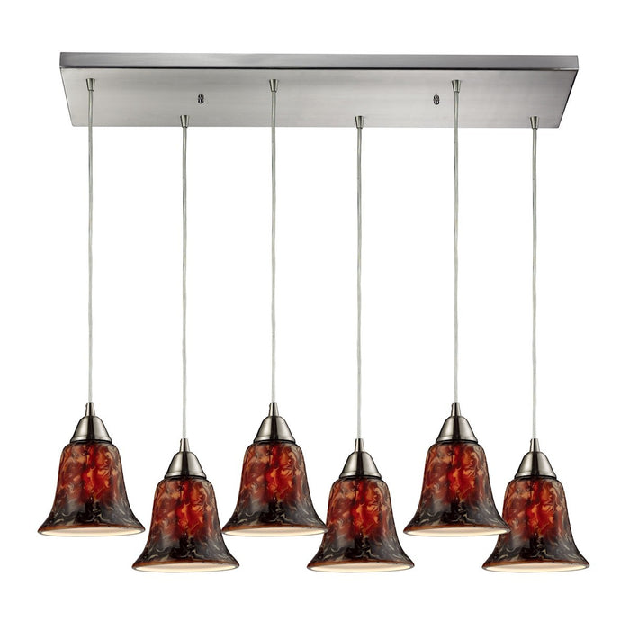 ELK Home - 31130/6rc-fdg - Six Light Pendant - Confections - Satin Nickel