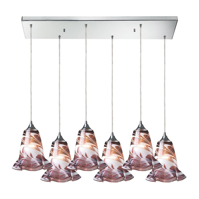 ELK Home - 31342/6rc-vpur - Six Light Pendant - Vestido - Polished Chrome