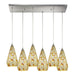 ELK Home - 546-6RC-SLVM-CRC - Six Light Pendant - Curvalo - Satin Nickel